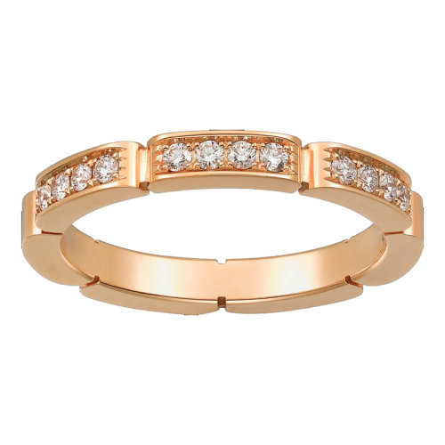 CARTIER/卡地亞 MAILLONPANTHèRE 18K金玫瑰金鑲鉆結(jié)婚戒指B4221200