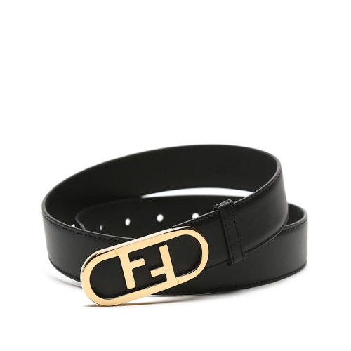 FENDI/芬迪 女士牛皮雙F板扣式皮帶腰帶 8C0653 AAIW