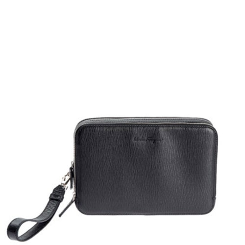 Salvatore Ferragamo/菲拉格慕 男士 男包 黑色皮革時(shí)尚手拿包卡包 0549567 249480