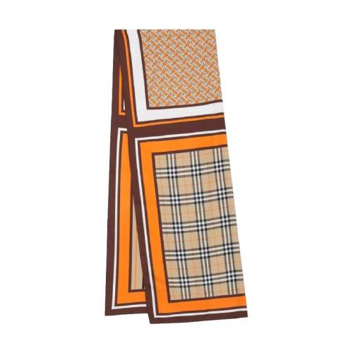  BURBERRY 22年秋冬 女士 專屬標(biāo)識拼典藏條紋格紋絲巾 80265421