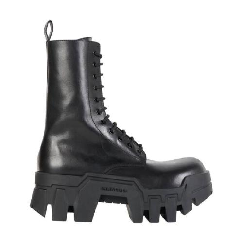  BALENCIAGA巴黎世家 22年秋冬 女士 短靴 Women's Bulldozer Lace-up Boot  in Black 671554WB