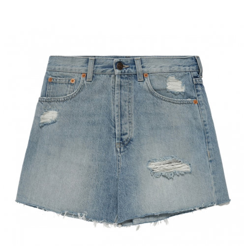 GUCCI 古馳 女士 服裝  藍色休閑破洞短褲 女士短褲
