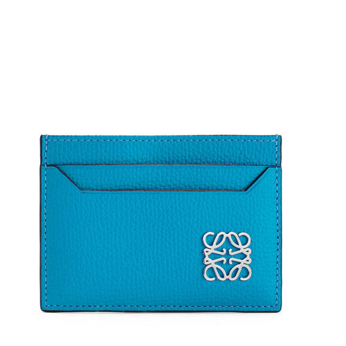 LOEWE/羅意威  女士瀉湖藍(lán)粒面小牛皮徽標(biāo)印花卡片夾0010593515
