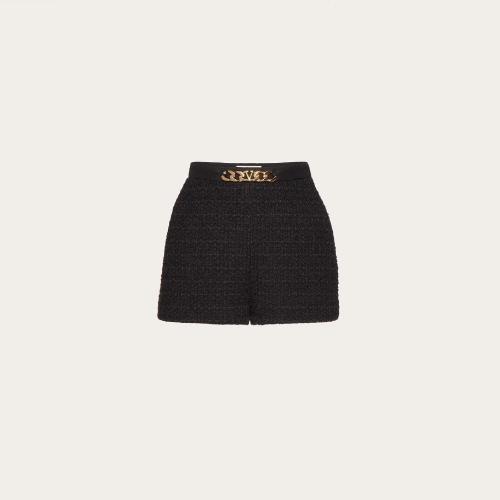  VALENTINO華倫天奴 22年秋冬 女士 短褲 SHORT VLOGO CHAIN EN WOOL TWEED 2B3RF2E26U80NO