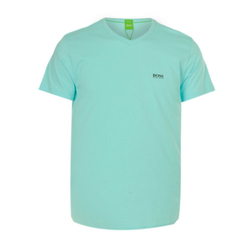 HUGO BOSS/雨果波士  男裝 服飾 淺藍(lán)色全棉圓領(lǐng)休閑男士短袖T恤
