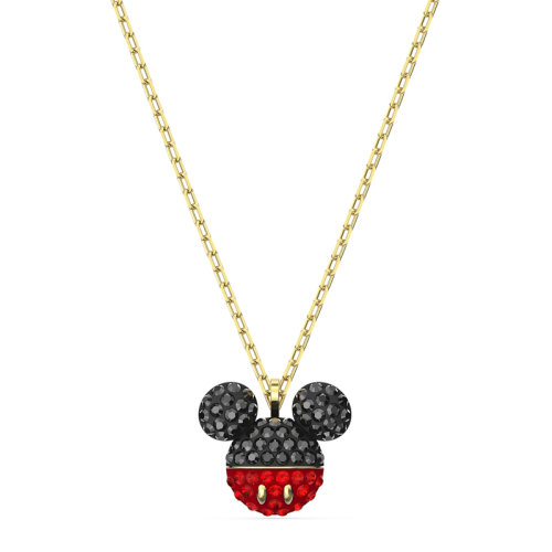 Swarovski/施華洛世奇 MICKEY & MINNIE女士鍍金色仿水晶石米奇老鼠萌趣吊墜項(xiàng)鏈鎖骨鏈 5559176