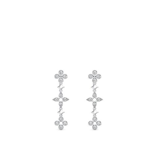  LV路易威登 22年秋冬 女士 耳環(huán) BOUCLES D%27OREILLES LONGUES DENTELLE， OR BLANC ET DIAMANTS 預(yù)定商品2-8周發(fā)貨