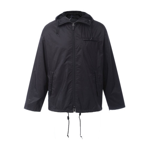 PRADA/普拉達 黑色連帽男士夾克 男士外套 外搭 男士上裝