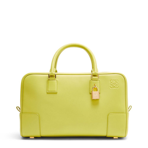 LOEWE/羅意威   女士中號(hào)青檸黃色納帕小牛皮Anagram壓紋單肩斜挎手提包0010623825