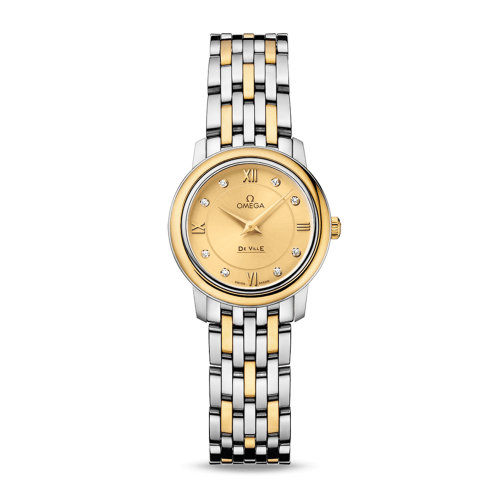 OMEGA/歐米茄 碟飛系列 典雅 精鋼 18K金 鉆石刻度 石英機(jī)芯 女士腕表 424.20.24.60.58.001