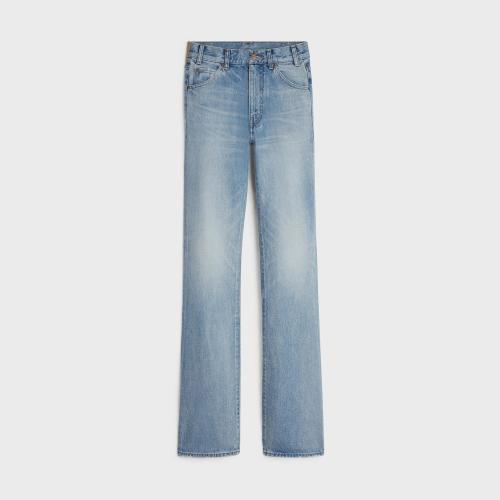  CELINE賽琳思琳 22年秋冬 女士 牛仔褲 JEANS FLARE SERGE DENIM STEEL BLUE WASH 2N269634R.0