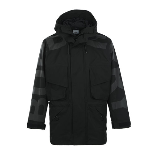 BURBERRY/博柏利21新品徽標(biāo)印花尼龍連帽男士夾克外套8043857