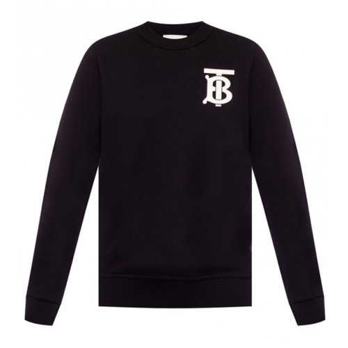 BURBERRY/博柏利 新品 女裝 服飾  黑色棉簡約logo圖案休閑寬松女士衛(wèi)衣 8024346