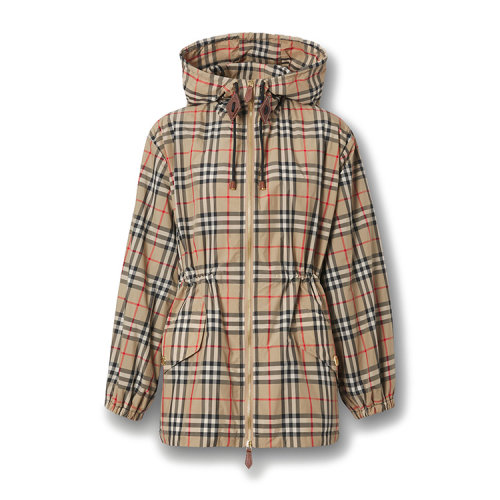 BURBERRY/博柏利Vintage格紋再生聚酯纖維連帽外套女士夾克80429021