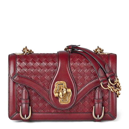 Bottega Veneta 寶緹嘉 女士紅色編織鏈條包單肩包斜挎包