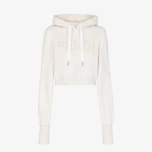  FENDI芬迪 22年春夏 女士 衛(wèi)衣 白色棉質(zhì)運動衫 FS7516AJ0UF1FLE