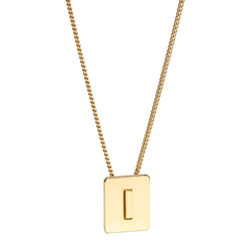 CELINE/賽琳 經(jīng)典款A(yù)LPHABET系列 男女同款金色飾面黃銅字母I墜飾項(xiàng)鏈46N0I6BRA.35OR
