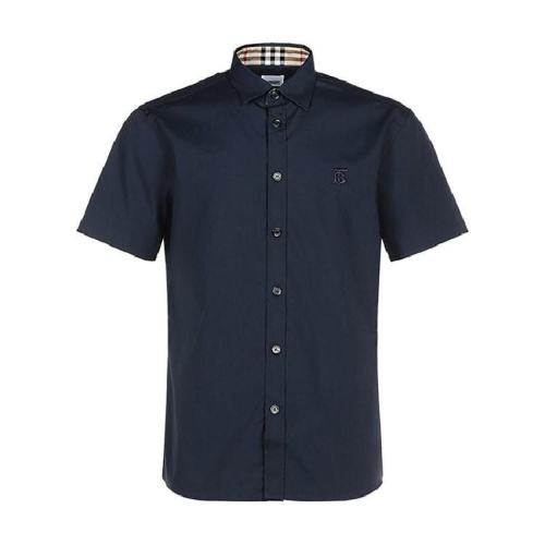  BURBERRY/博柏利 男士海軍藍棉質短袖襯衫 80323111 PLFSX