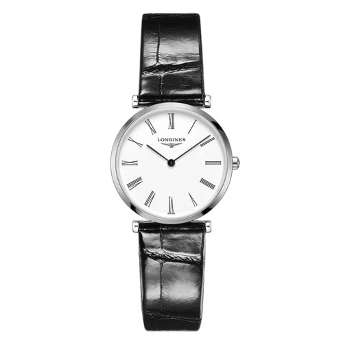 LONGINES/浪琴  嘉嵐系列 石英表白盤精鋼表殼皮質(zhì)表帶男女表29毫米L4.512.4.11.2
