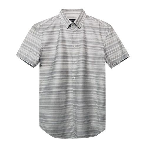 Emporio Armani/安普里奧阿瑪尼淺灰色條紋男士短袖襯衫R1CAMTR159C