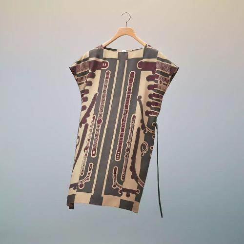  HERMES愛馬仕 22年秋冬 女士 短袖襯衫 Tunique imprime ??Le Tresor de Medor Rayure?? H