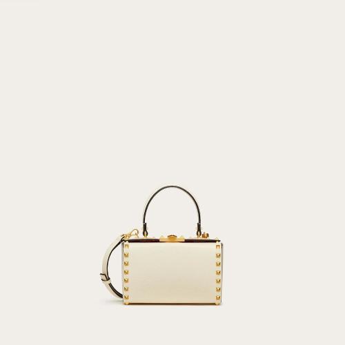  VALENTINO華倫天奴 22年秋冬 女士 手提包 Sac boite Rockstud Alcove en veau graine WW0B0J7 預(yù)定商品1-3周發(fā)貨