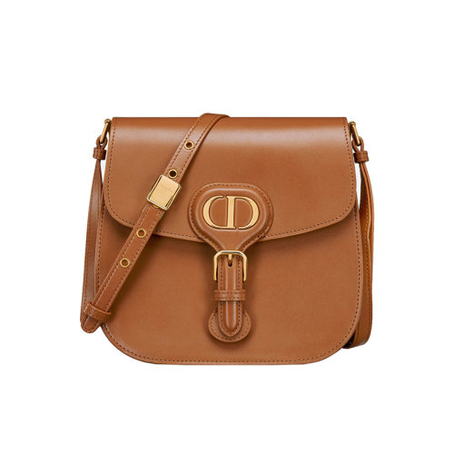 DIOR/迪奧 23新款 BOBBY系列 女士干邑色小牛皮CD翻蓋磁扣開(kāi)合復(fù)古金色飾面調(diào)節(jié)拆卸皮革肩帶肩背手提斜挎包M9333UMOF_M44M