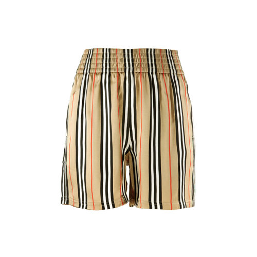 BURBERRY/博柏利 巴寶莉 時尚百搭 女裝 女士拼色格紋絲質(zhì)短褲 80142861