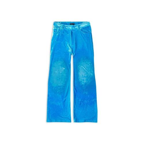  BALENCIAGA巴黎世家 22年秋冬 女士 休閑褲 Stretch Trousers in Blue 720226TNQ134407
