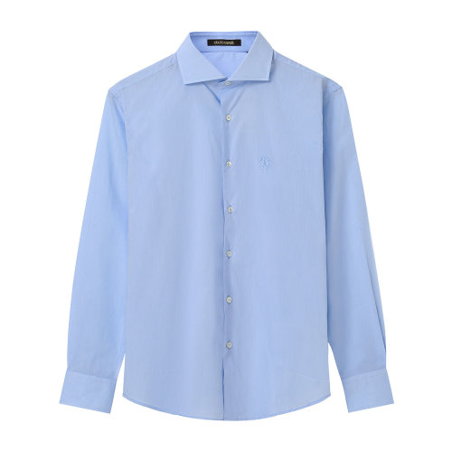 Roberto Cavalli/羅伯圖 卡維里 純棉 小格紋 男士長袖襯衫 襯衫 正裝 上裝