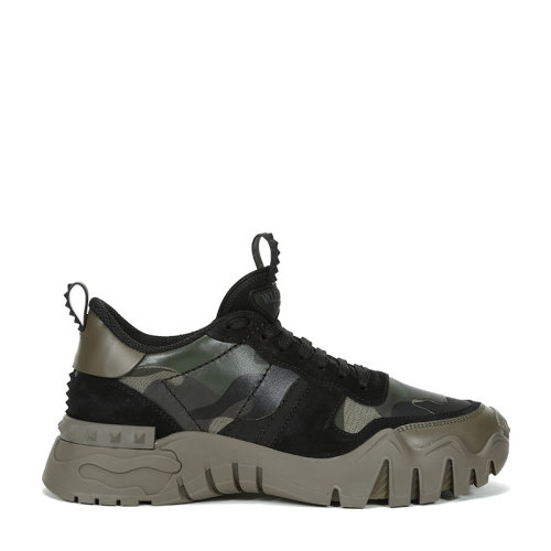 Valentino/華倫天奴 男士織物配皮系帶休閑運(yùn)動(dòng)鞋 UY2S0C88 DRN