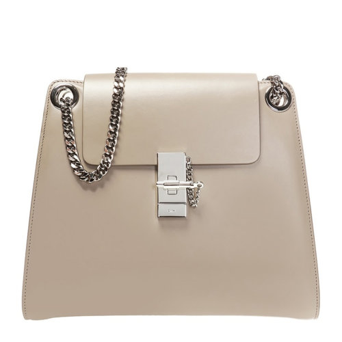 CHLOE/克洛伊 ANNIE系列女士米色小牛皮裝飾性徽標(biāo)壓紋按扣開合單肩包斜挎包女包 CHC19AS117-B58-23W