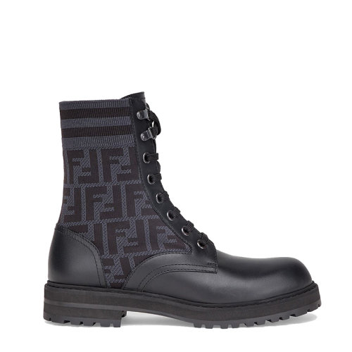 FENDI/芬迪  男士黑色小牛皮騎士短靴 7U1398A8C7F1C2P