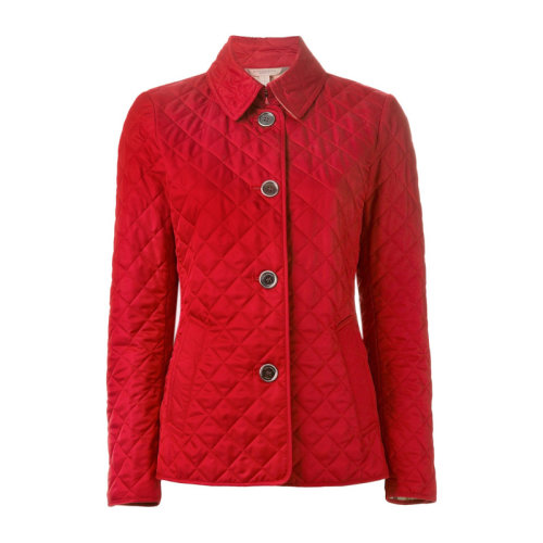 BURBERRY/博柏利 女士滌綸絎縫菱格系扣修身夾克棉服外套