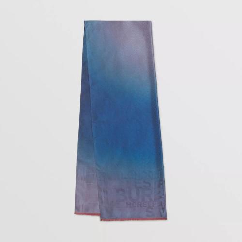  BURBERRY 22年秋冬 女士 雙面兩用 Horseferry 印花提花精紡絲巾 80531871