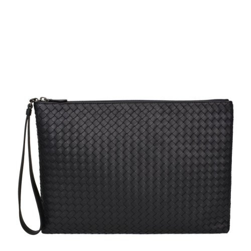 Bottega Veneta/葆蝶家  中性羊皮編制拉鏈時(shí)尚男女同款手拿包