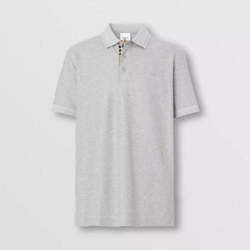  BURBERRY 22年秋冬 男士 專屬標(biāo)識圖案珠地網(wǎng)眼布棉質(zhì) Polo 衫 80529661