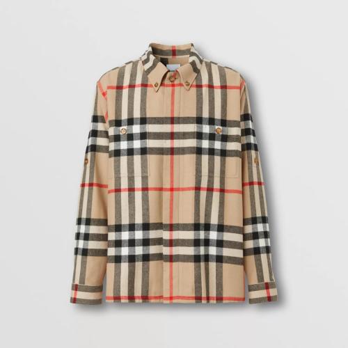  BURBERRY 22年秋冬 男士 House 格紋棉質(zhì)混紡襯衫 80585841