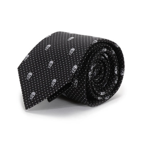 Alexander McQueen/亞歷山大麥昆 男士 黑色骷髏頭絲質(zhì)時尚領(lǐng)帶 1657244Q0531077