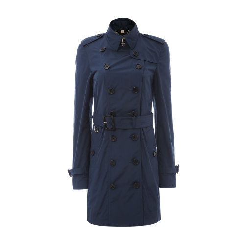 BURBERRY/博柏利 風(fēng)衣 巴寶莉 深藍(lán)色女士風(fēng)衣 大衣 外套 上裝瑕疵特賣(mài)（陳列痕跡，不影響使用）