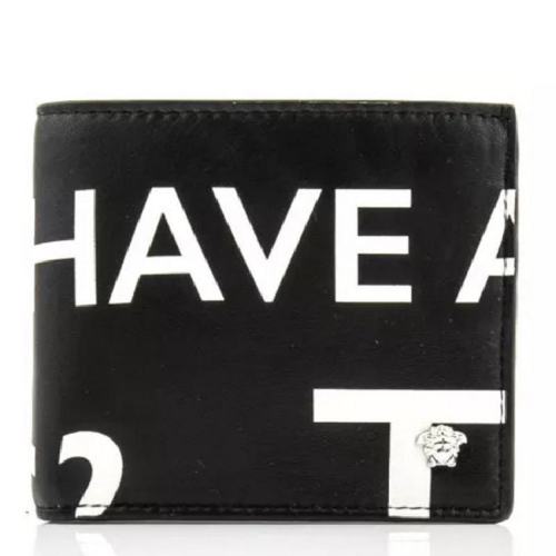  VERSACE/范思哲 男士黑色皮革錢包 DPU2463DPSTLDNWP PLSX