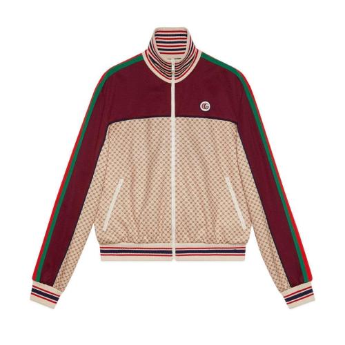  GUCCI古馳 22年秋冬 女士 互扣式雙G印花針織夾克 655196 XJDFP 9115 預(yù)定商品2-6周發(fā)貨