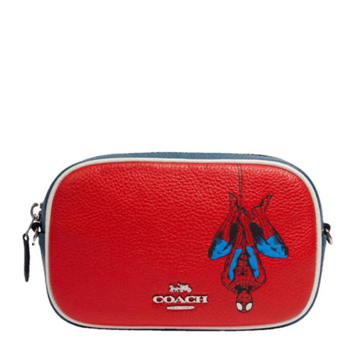 COACH/蔻馳 MARVEL聯(lián)名款女士拼色漫威英雄印花金屬字母徽標(biāo)拉鏈開合單肩包斜挎包胸包腰包女包 F356 多色可選