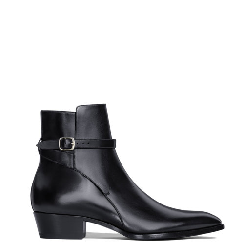 CELINE/賽琳 22年春夏新款 DRUGSTORE系列 男士黑色亮澤牛皮革JODHPUR短靴346613174C.38NO