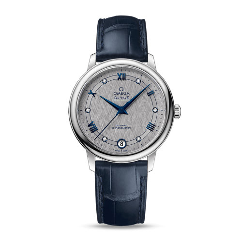 OMEGA/歐米茄 碟飛系列 典雅 同軸腕表 鉆石刻度 精鋼表殼 皮表帶 自動(dòng)機(jī)械 女士腕表 424.13.33.20.56.002