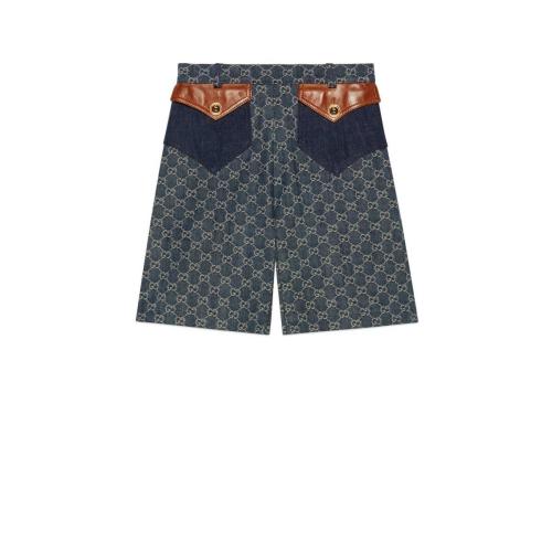  GUCCI古馳 22年秋冬 女士 環(huán)保水洗有機(jī)牛仔短褲 652661 XDBLL 4266 預(yù)定商品2-6周發(fā)貨