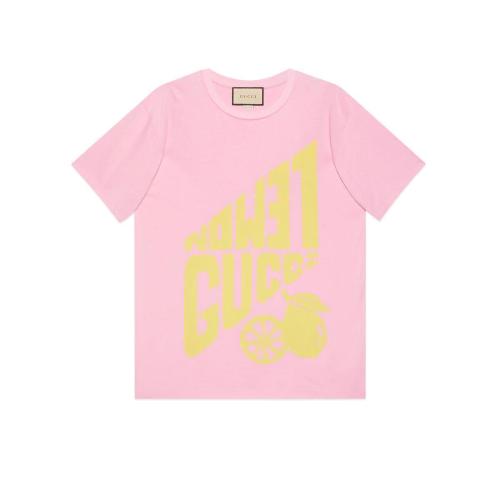  GUCCI古馳 22年秋冬 女士 “Lemon Gucci”印花棉質(zhì)T恤 615044 XJD08 5673