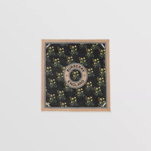  BURBERRY 22年秋冬 女士 蒙太奇印花羊絲毛混紡方巾 80650031
