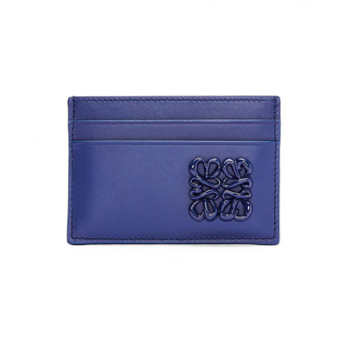 LOEWE/羅意威 23春夏新款 Anagram系列 女士深紫釉緞面小牛皮飾有同色系標(biāo)志卡包C794322X01-8768