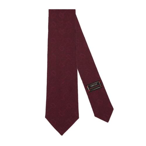 GUCCI古馳 22年秋冬 男士 馬銜扣提花棉毛混紡領(lǐng)帶 720997 4EAA3 6100